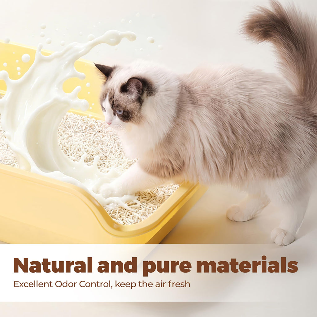 Tofu Cat Litter, Non-Stick, Odor Control, Flushable, Clumping, 99.9% Dust-Free, 5.5lb × 3 Bags Q422
