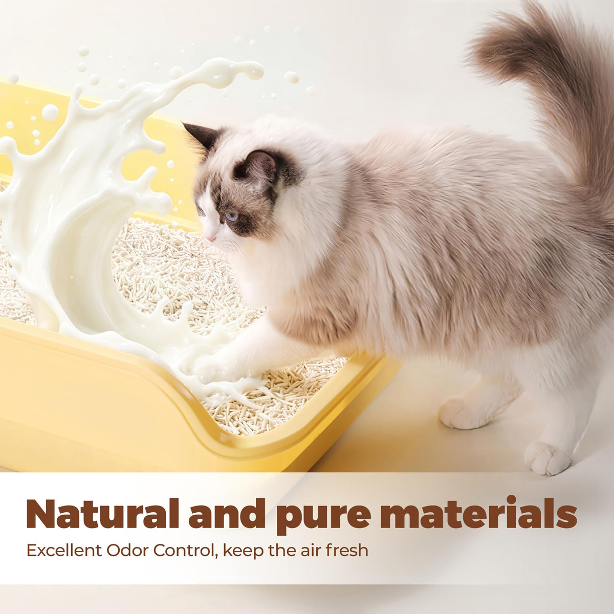 Tofu Cat Litter, Non-Stick, Odor Control, Flushable, Clumping, 99.9% Dust-Free, 5.5lb × 3 Bags Q422