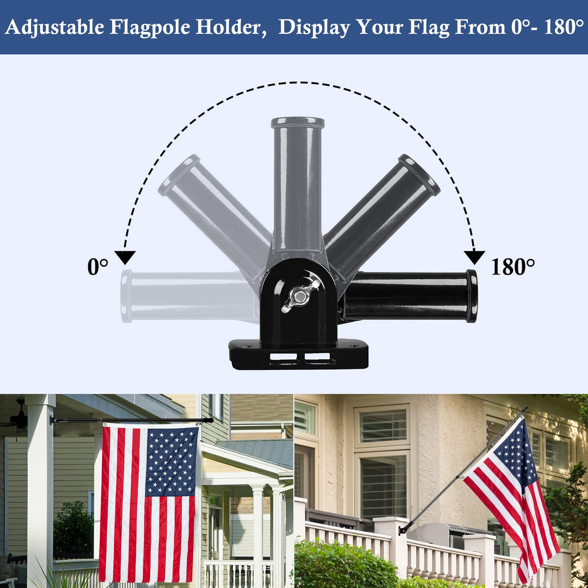 Adjustable Aluminum Flag Pole Holder 1" Inner Diameter D33973
