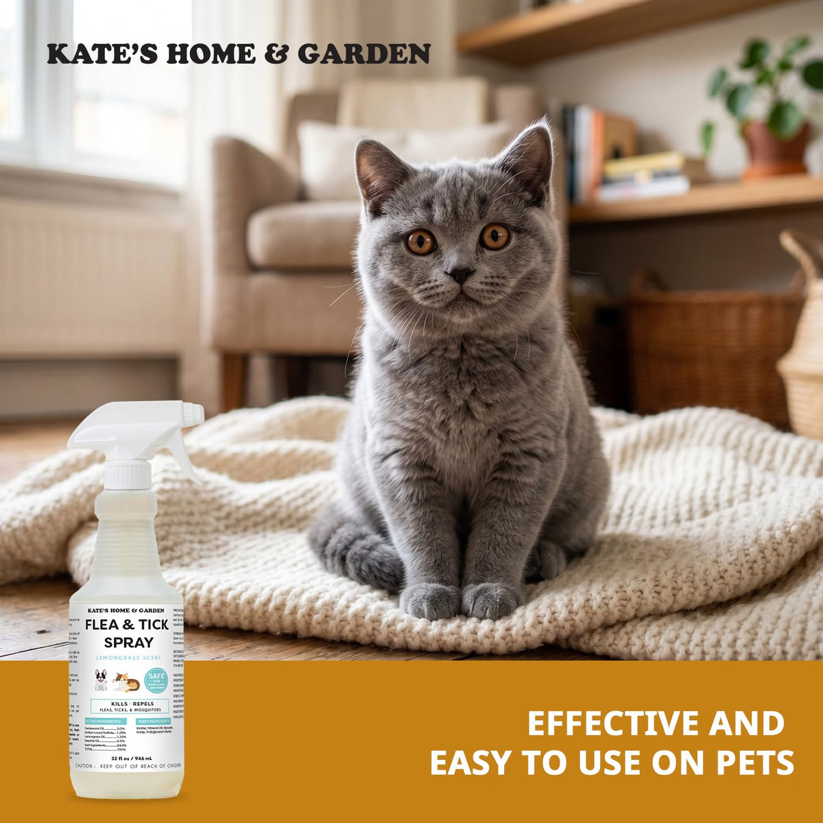 Flea and Tick Spray for Dogs & Cats 32oz S455414