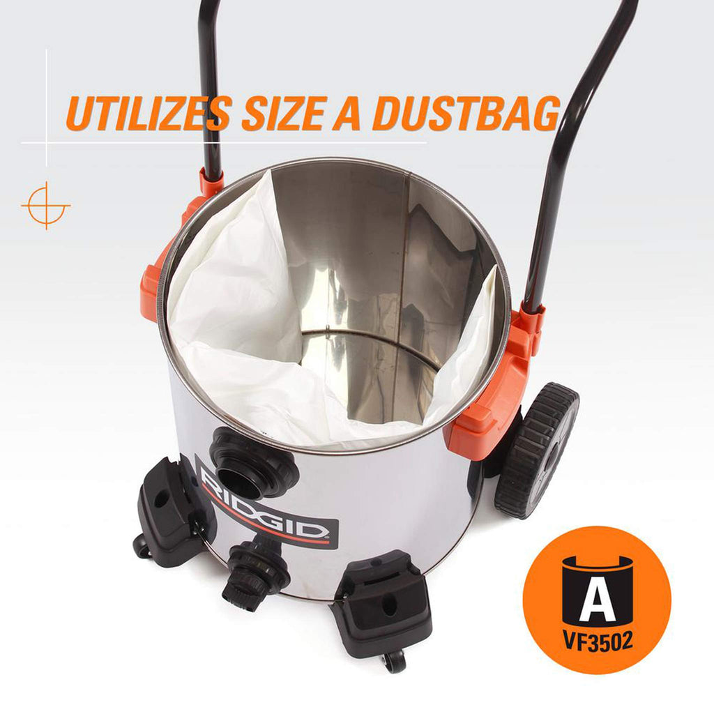 16 Gallon 6.5 Peak HP Stainless Steel Wet Dry Shop Vacuum B83484