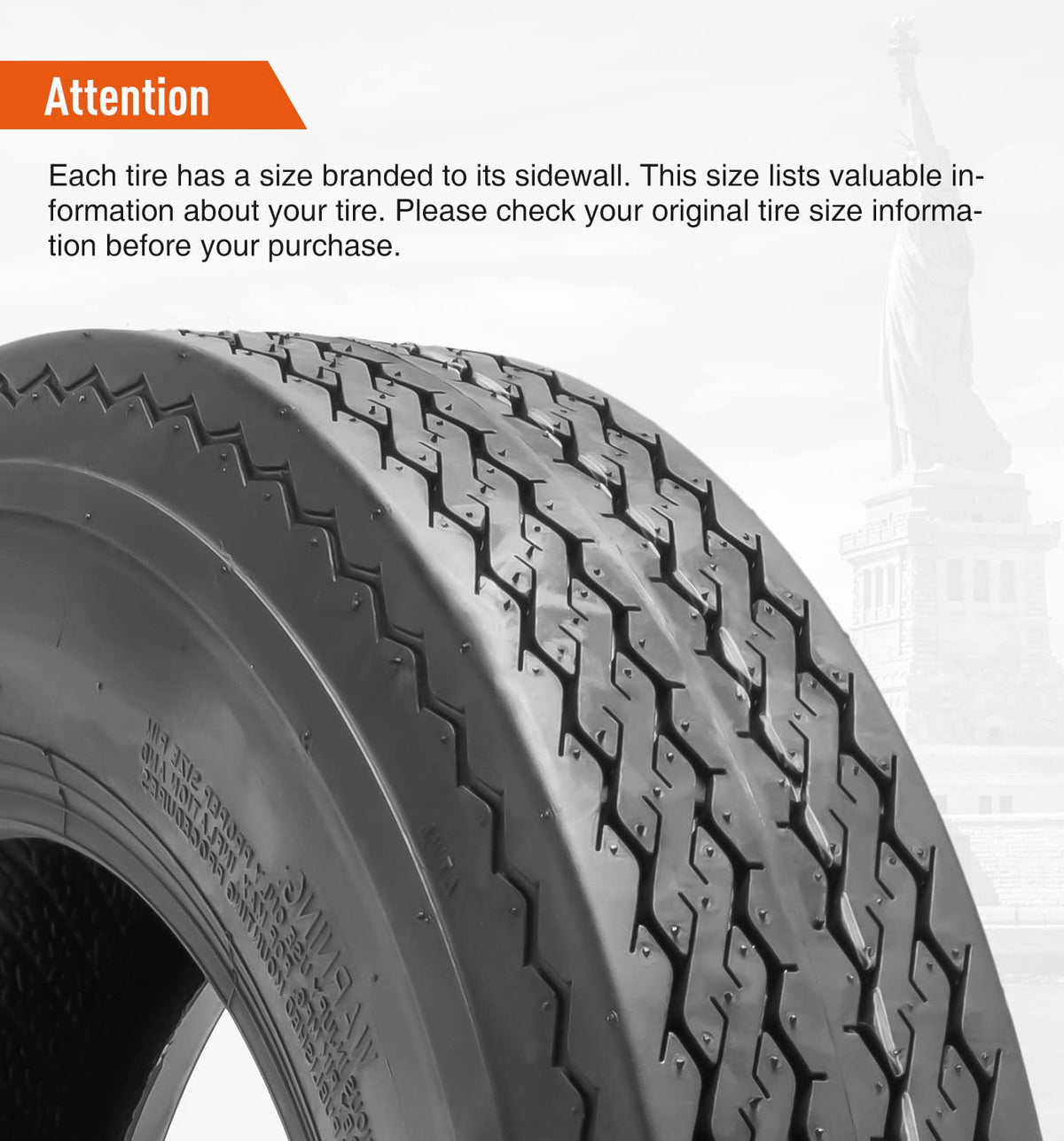 8 Trailer Tires Set of 2 Tubeless 6PR Load Range C L319819