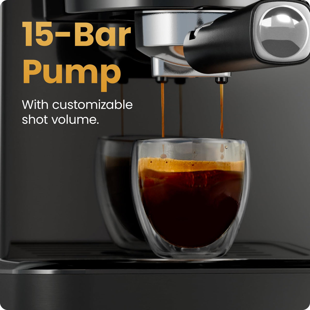15 Bar Digital Espresso Machine with Steam Wand P709