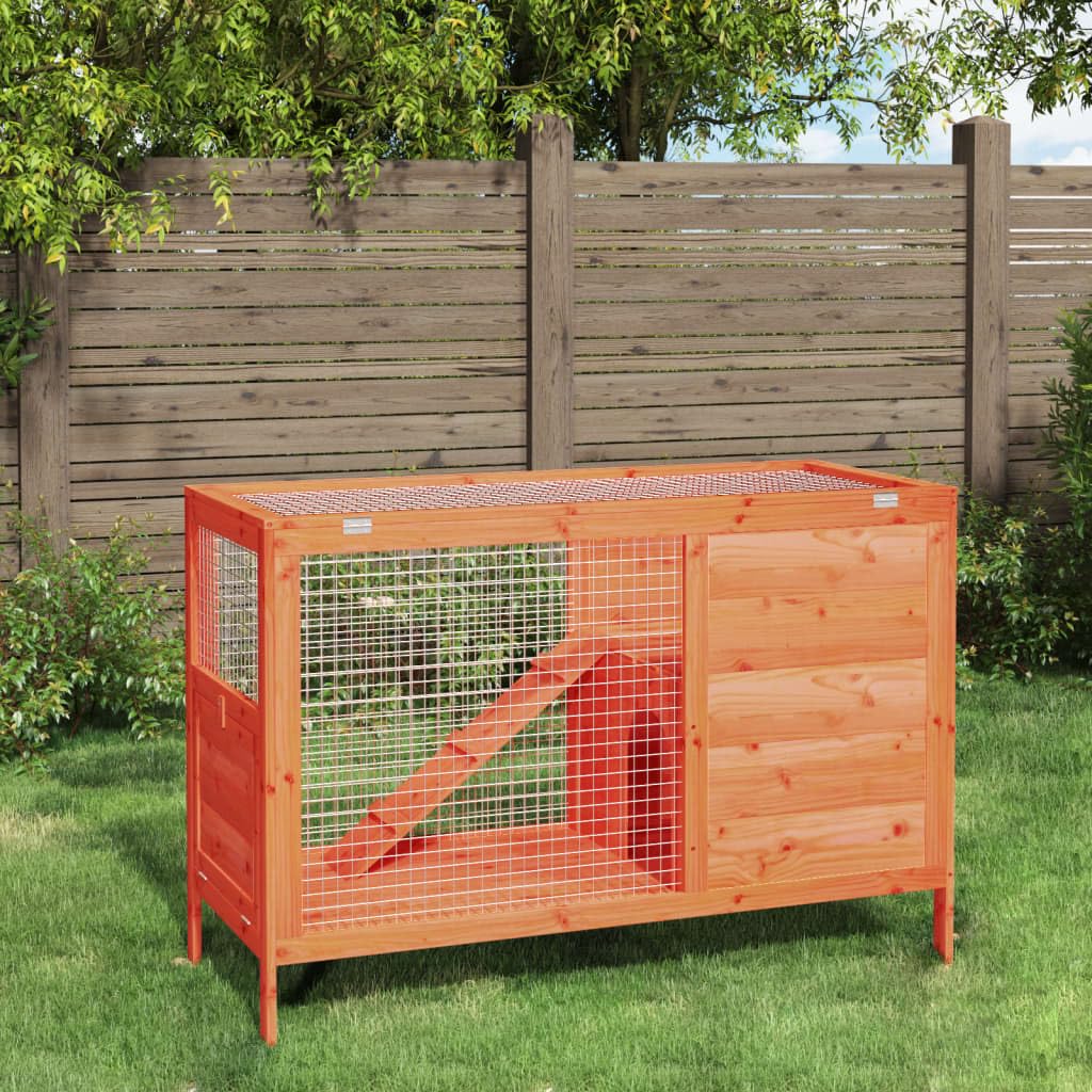 2 Tier Solid Wood Rabbit Hutch with Ramp O9284