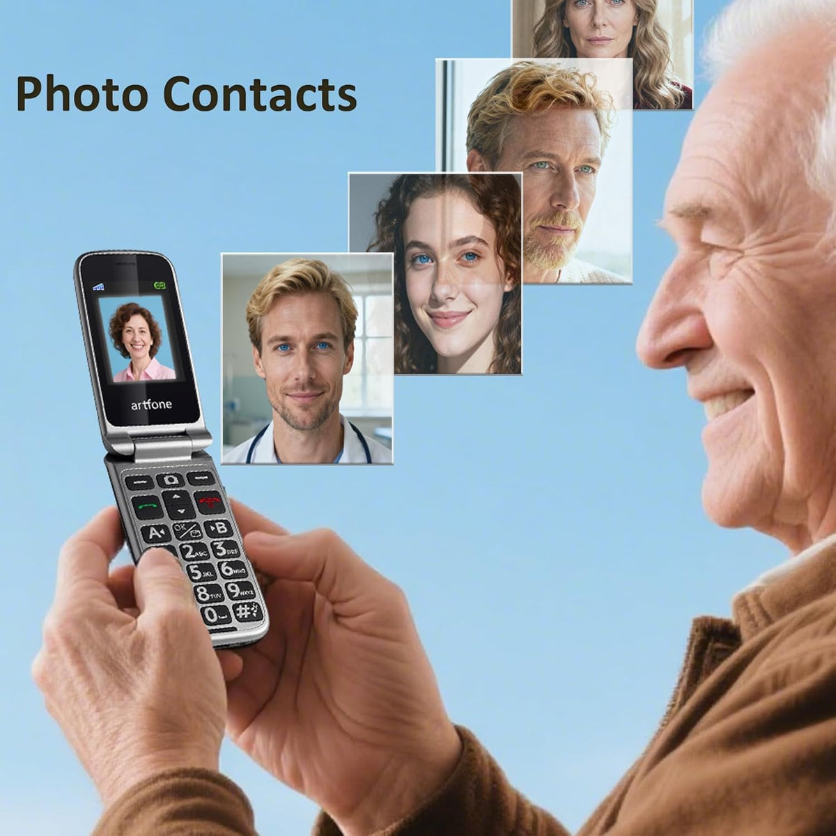 4G Unlocked Flip Phone with Big Buttons and SOS Button B97946
