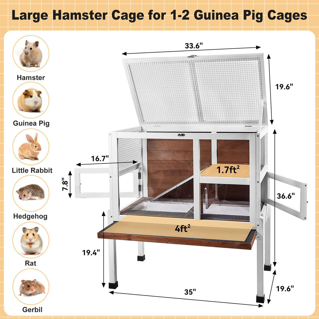 2-Story Wooden Small Animal Cage with Stand B97507