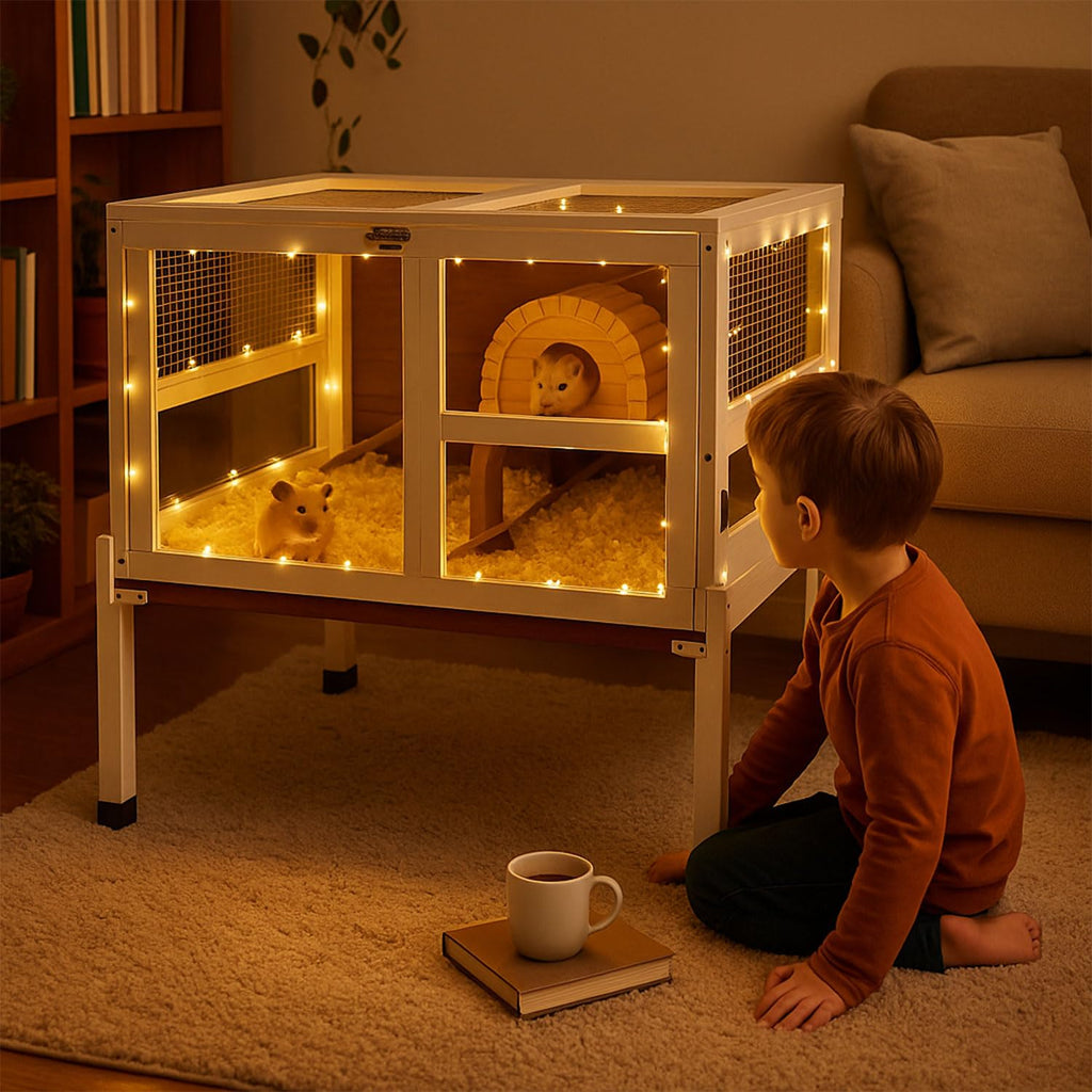 2-Story Wooden Small Animal Cage with Stand B97507