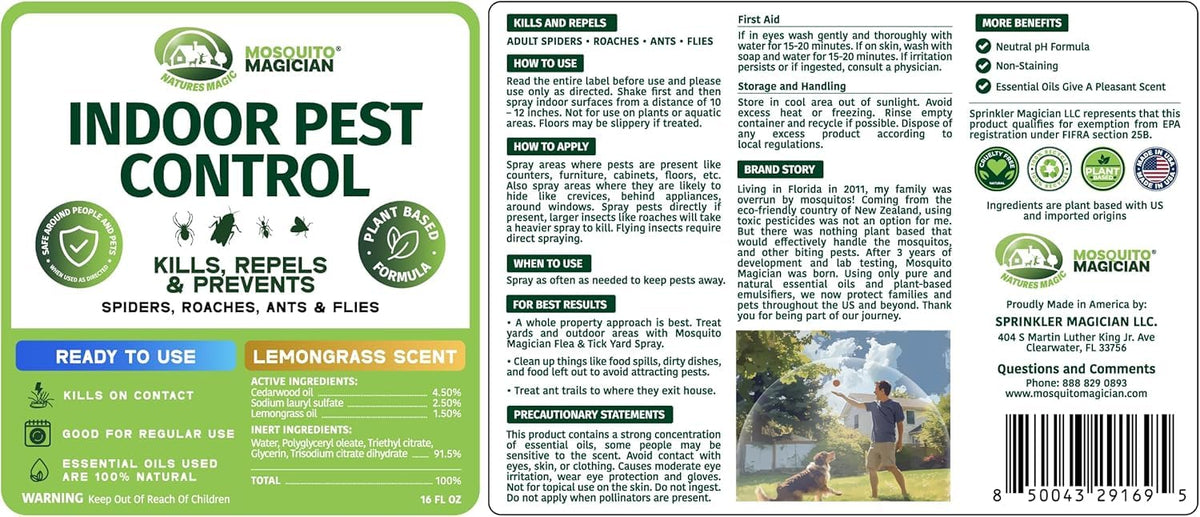 Lemongrass Flea Tick Mosquito Spray 16 OZ B73579
