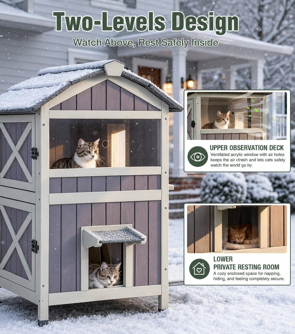 2-Level Weatherproof Cat House O768891