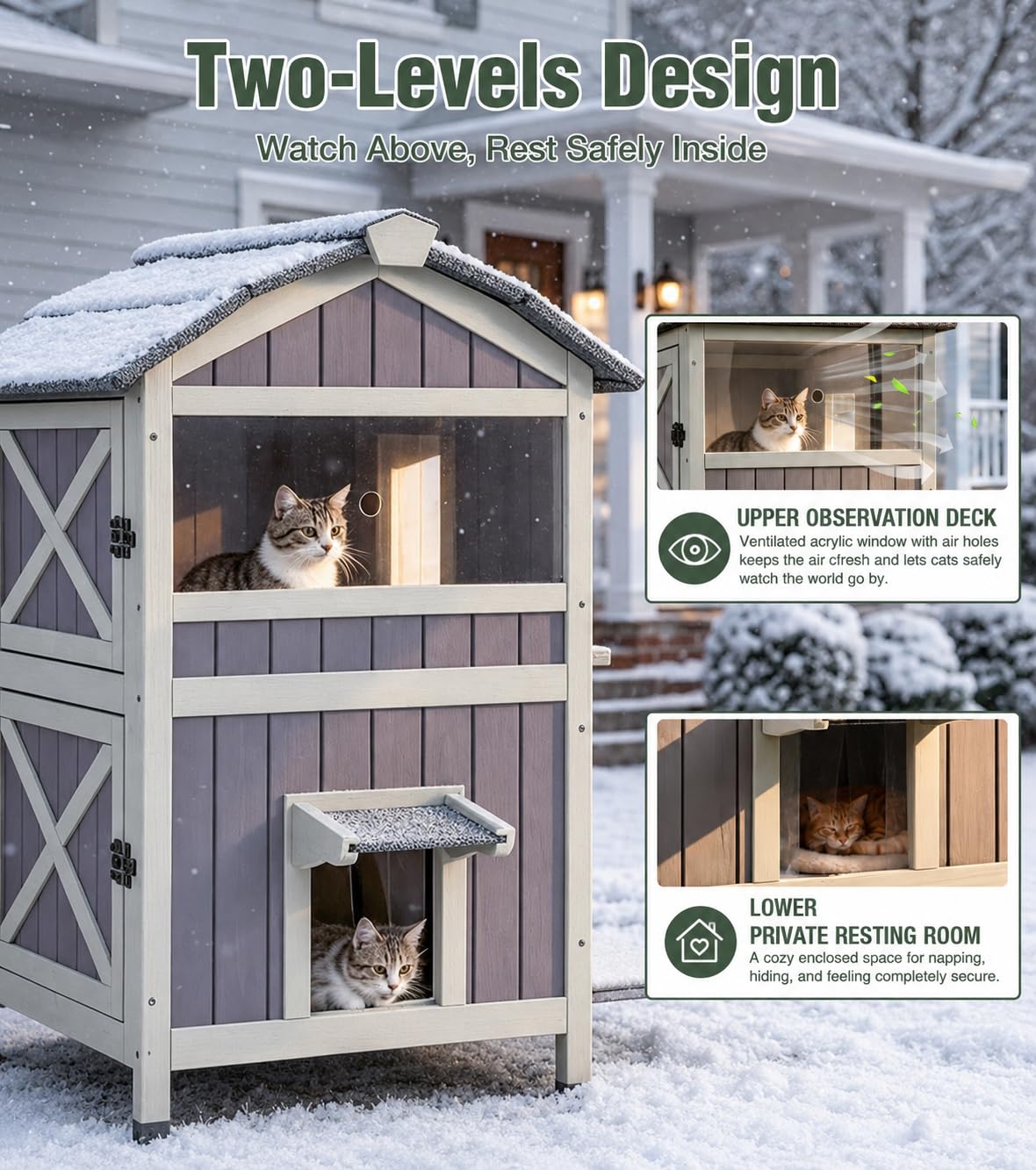 2-Level Weatherproof Cat House O768891