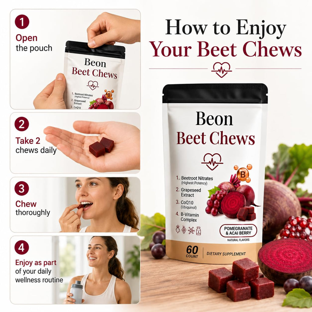 Beetroot Chews Gummies with Grape Seed & L-CoQ10, 60 Chew C75381
