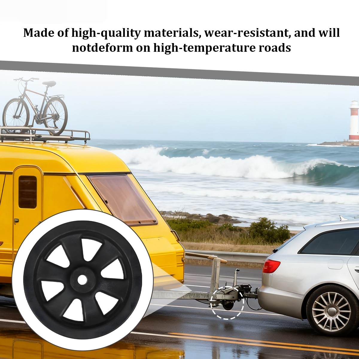 8 Inch Nylon Trailer Jack Caster Wheel with Bolt and Nut O199720