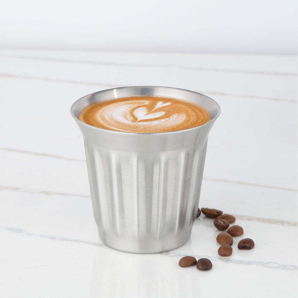 French Press 12 oz and Stainless Steel Double-Wall Espresso Cups 5 oz Set of 2 R70829
