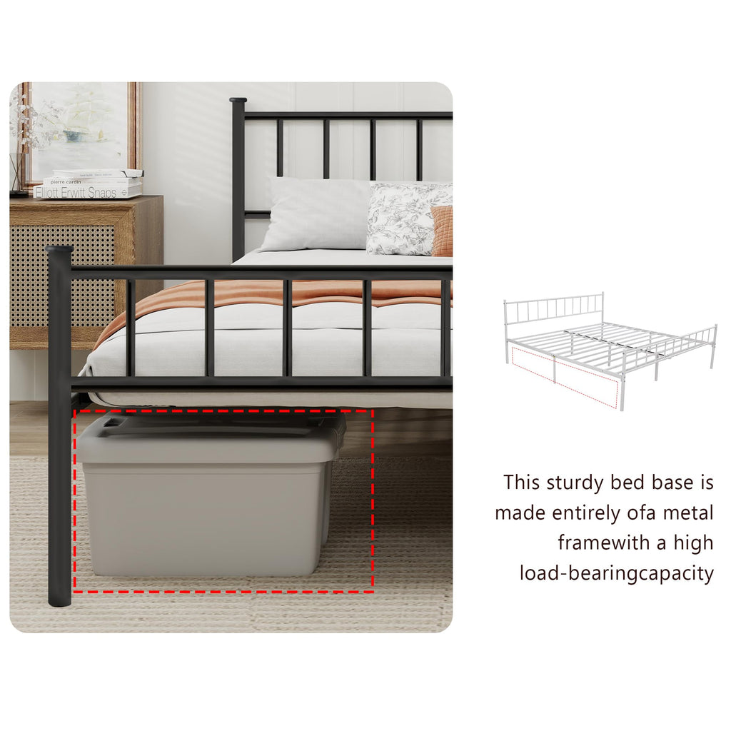 Black Full Size Metal Platform Bed Frame E568