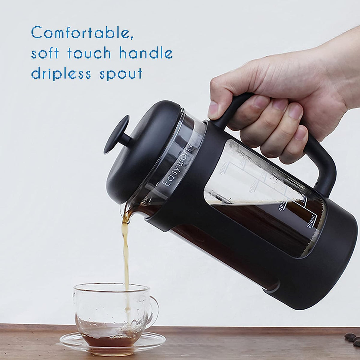 French Press 12 oz and Stainless Steel Double-Wall Espresso Cups 5 oz Set of 2 R70829
