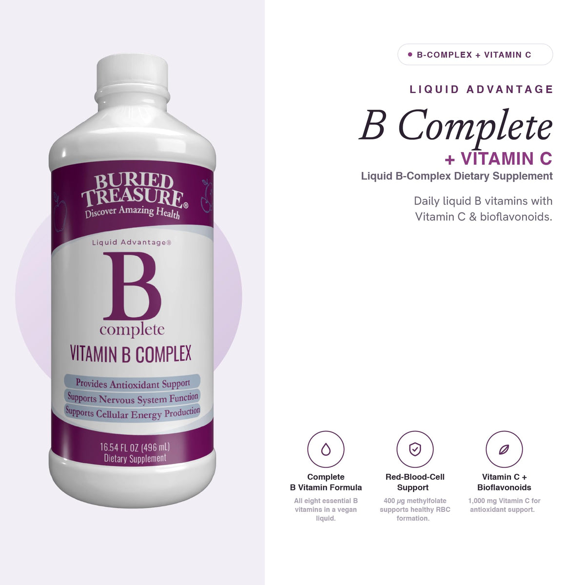 16 Fl oz Liquid Sugar-Free B Complex Vitamins K941