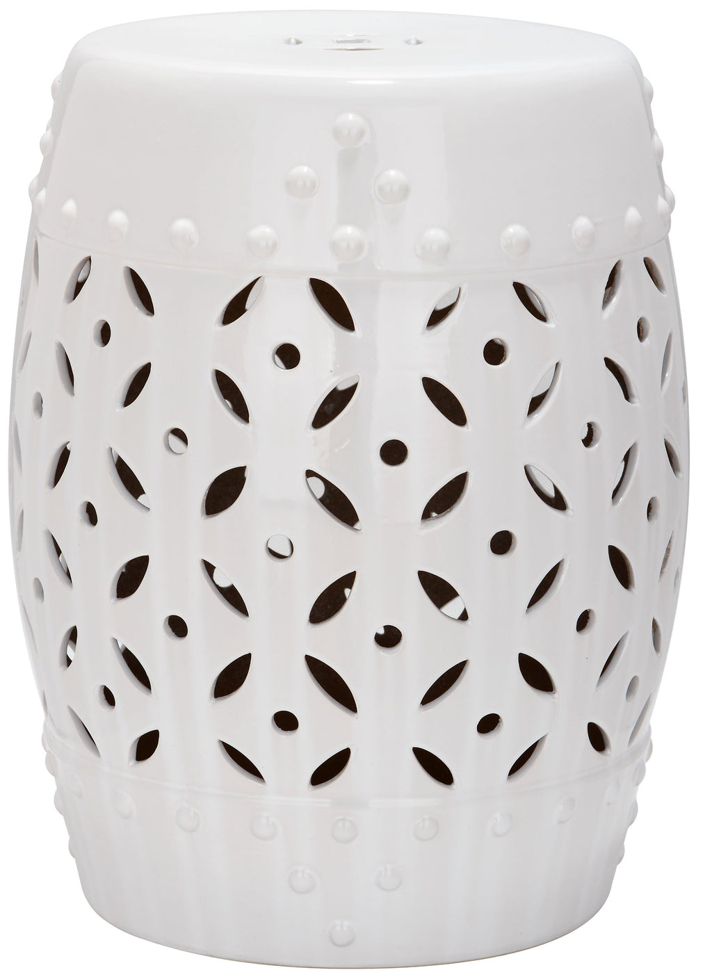 White Ceramic Garden Stool S580285