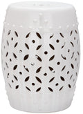 White Ceramic Garden Stool S580285