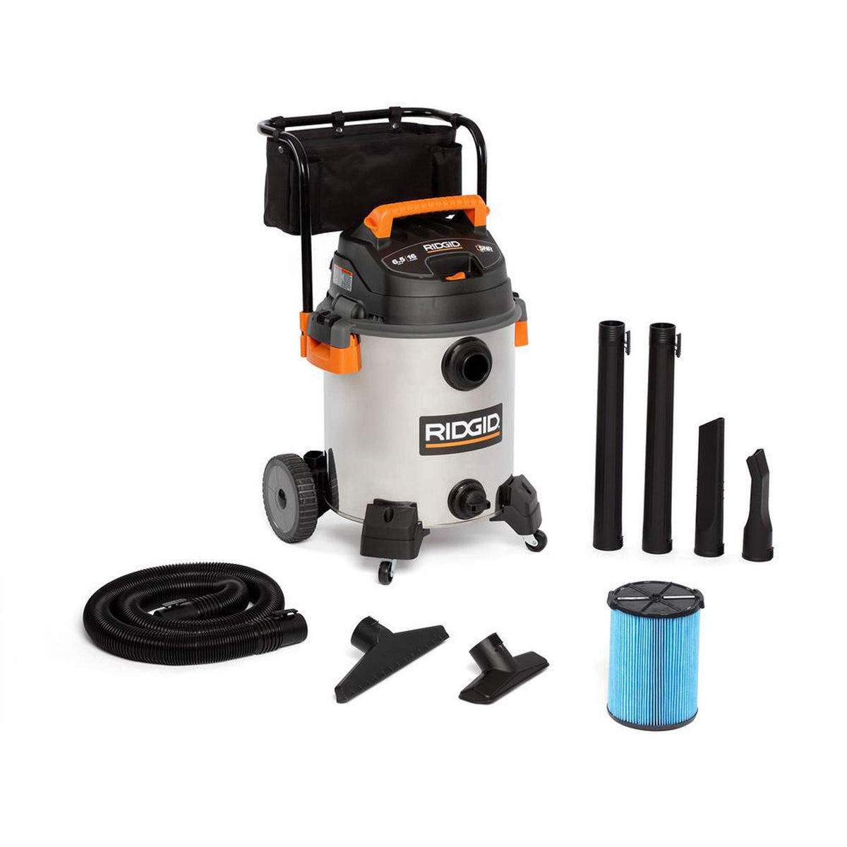 16 Gallon 6.5 Peak HP Stainless Steel Wet Dry Shop Vacuum B83484