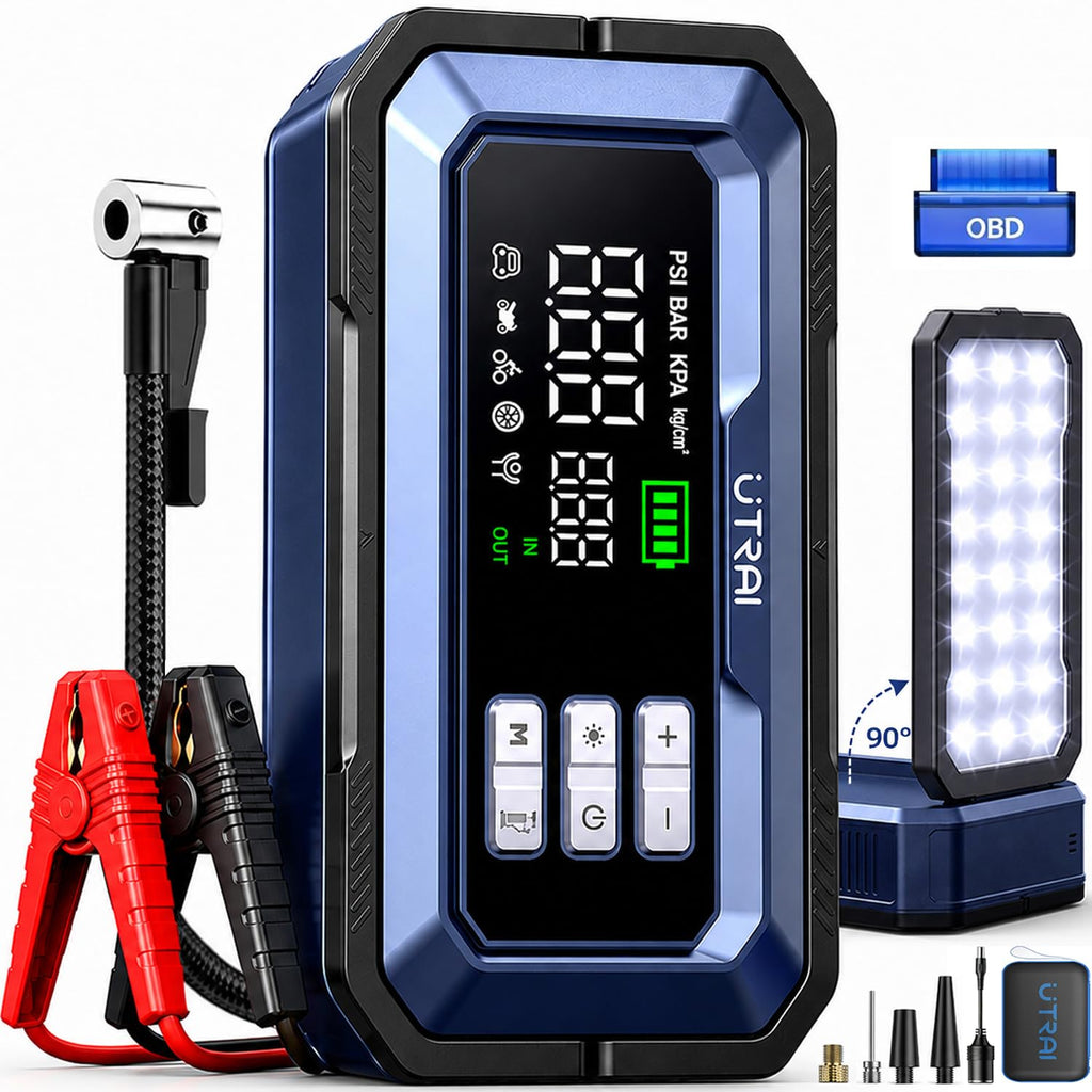 12V 8000A Portable Jump Starter with Air Compressor J6748