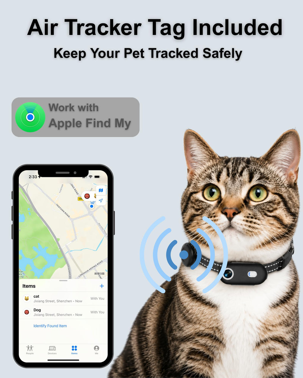 Camera Collar with Phone App & Tracker Tag C222