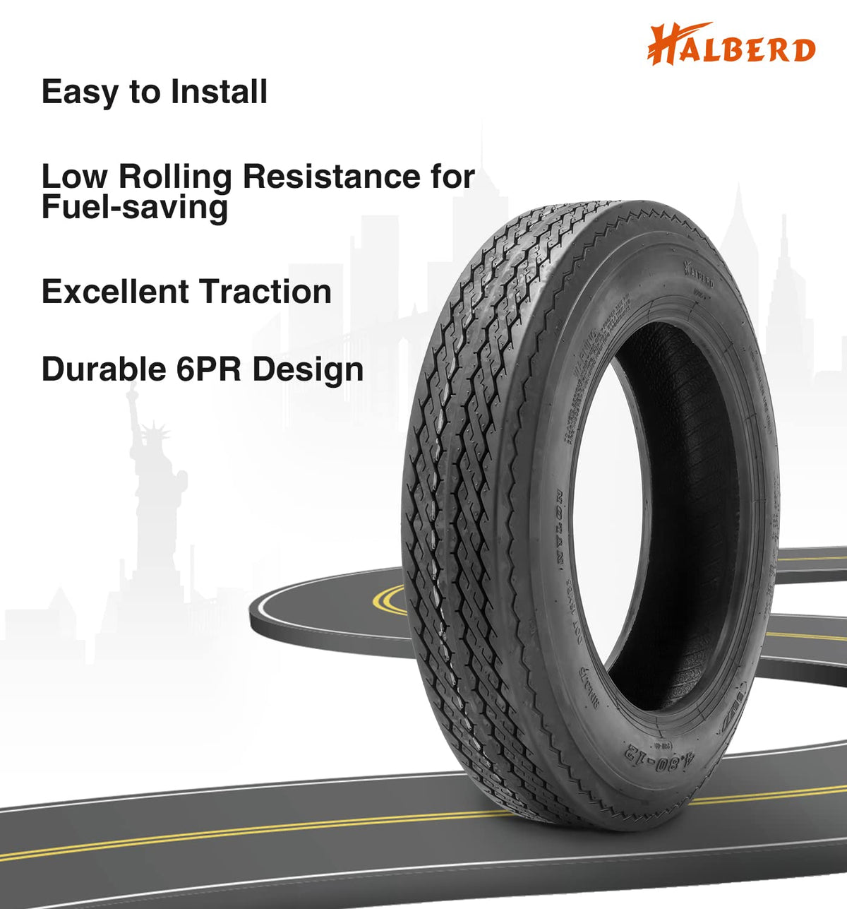 8 Trailer Tires Set of 2 Tubeless 6PR Load Range C L319819