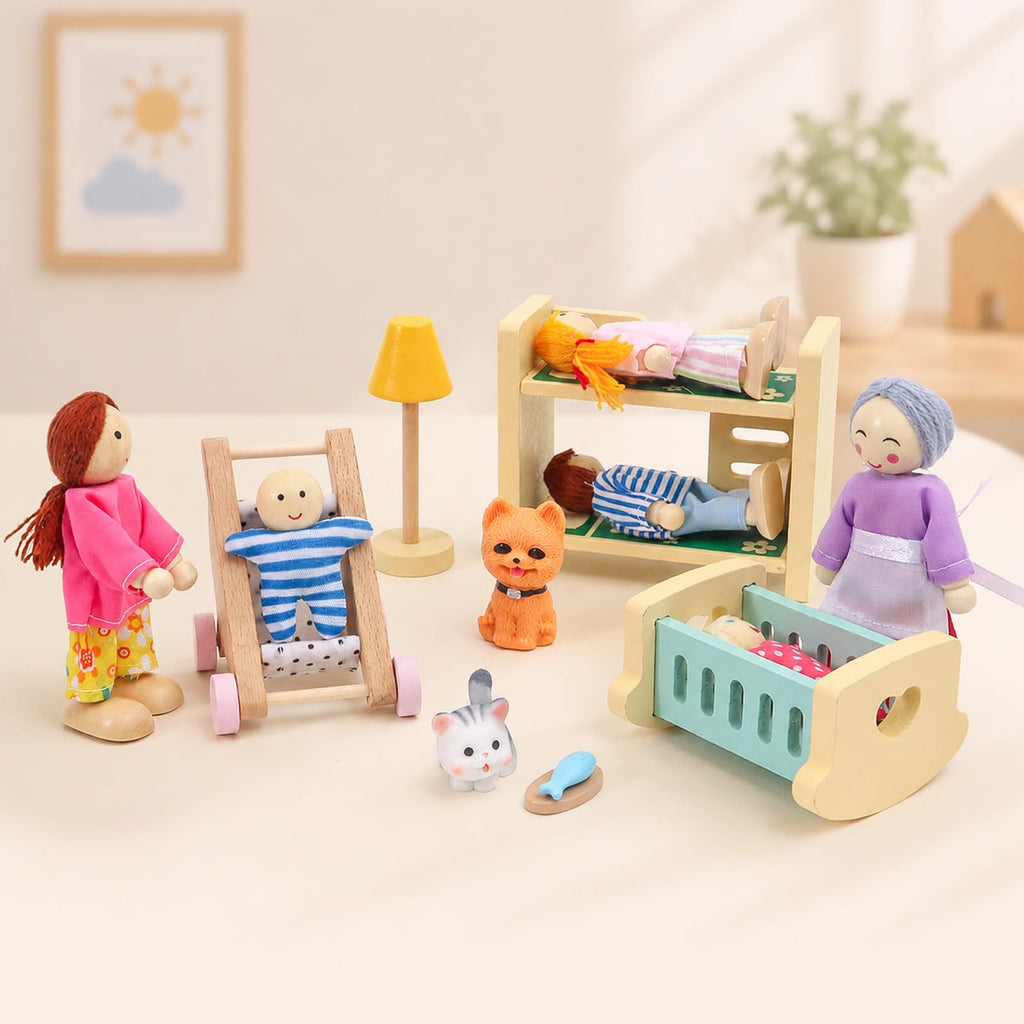 Wooden Dollhouse Family Set Figures S317116