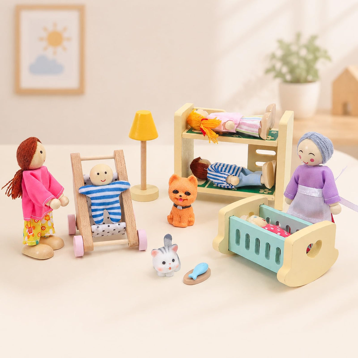 Wooden Dollhouse Family Set Figures S317116