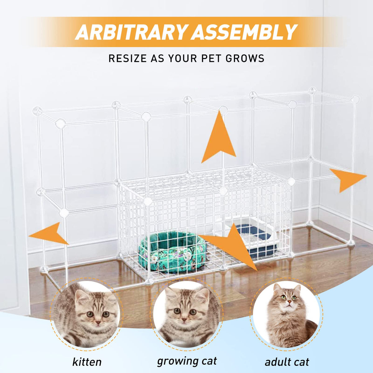 Large Cat Cage Detachable Metal Wire Playpen A422167