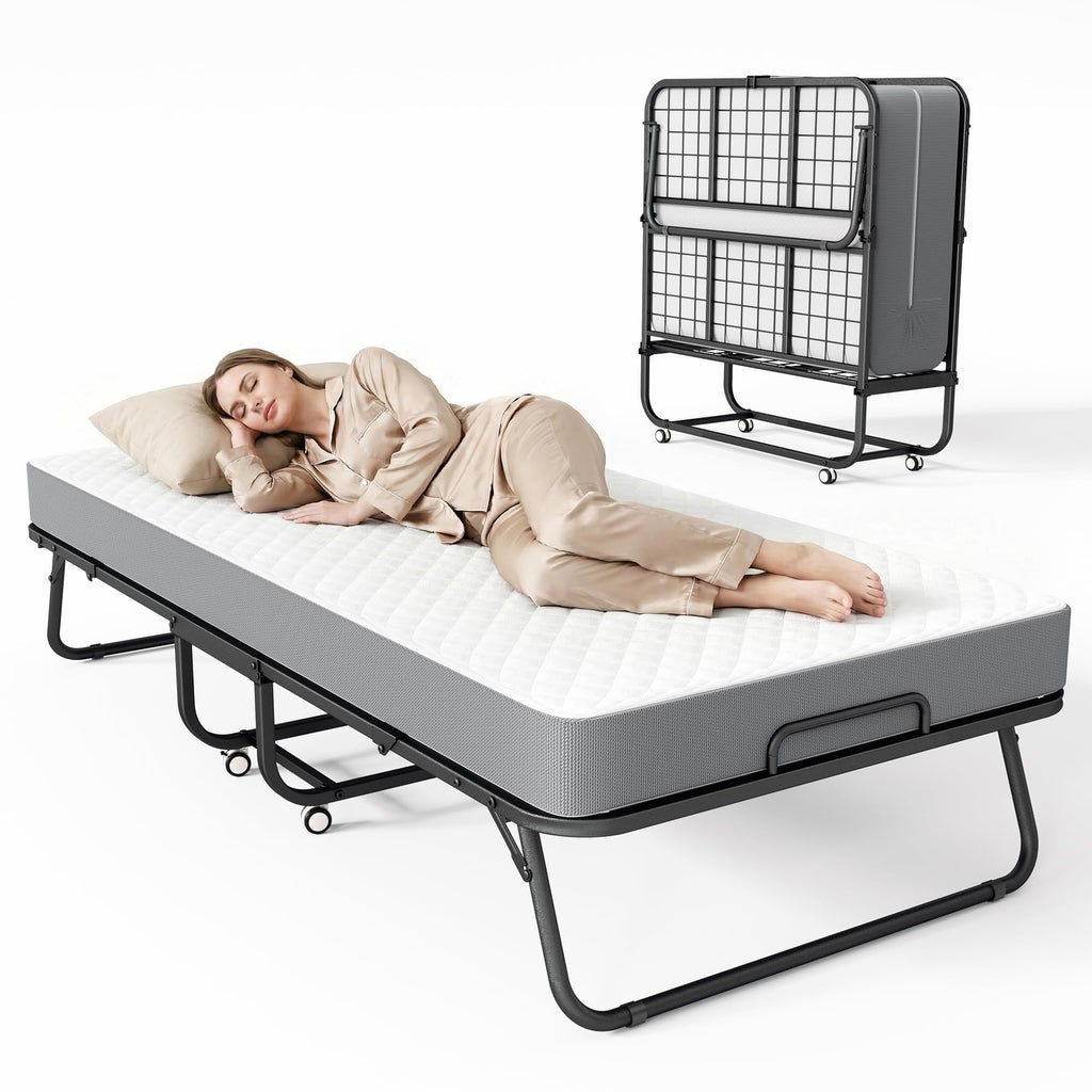 75" x 31" Folding Bed with 5" Memory Foam Mattress H382