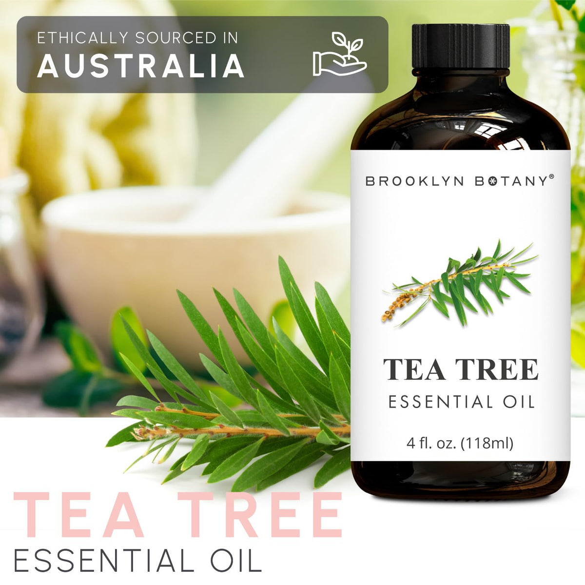 Lavender & Tea Tree Essential Oils 4 Fl Oz Pack of 2 I27738