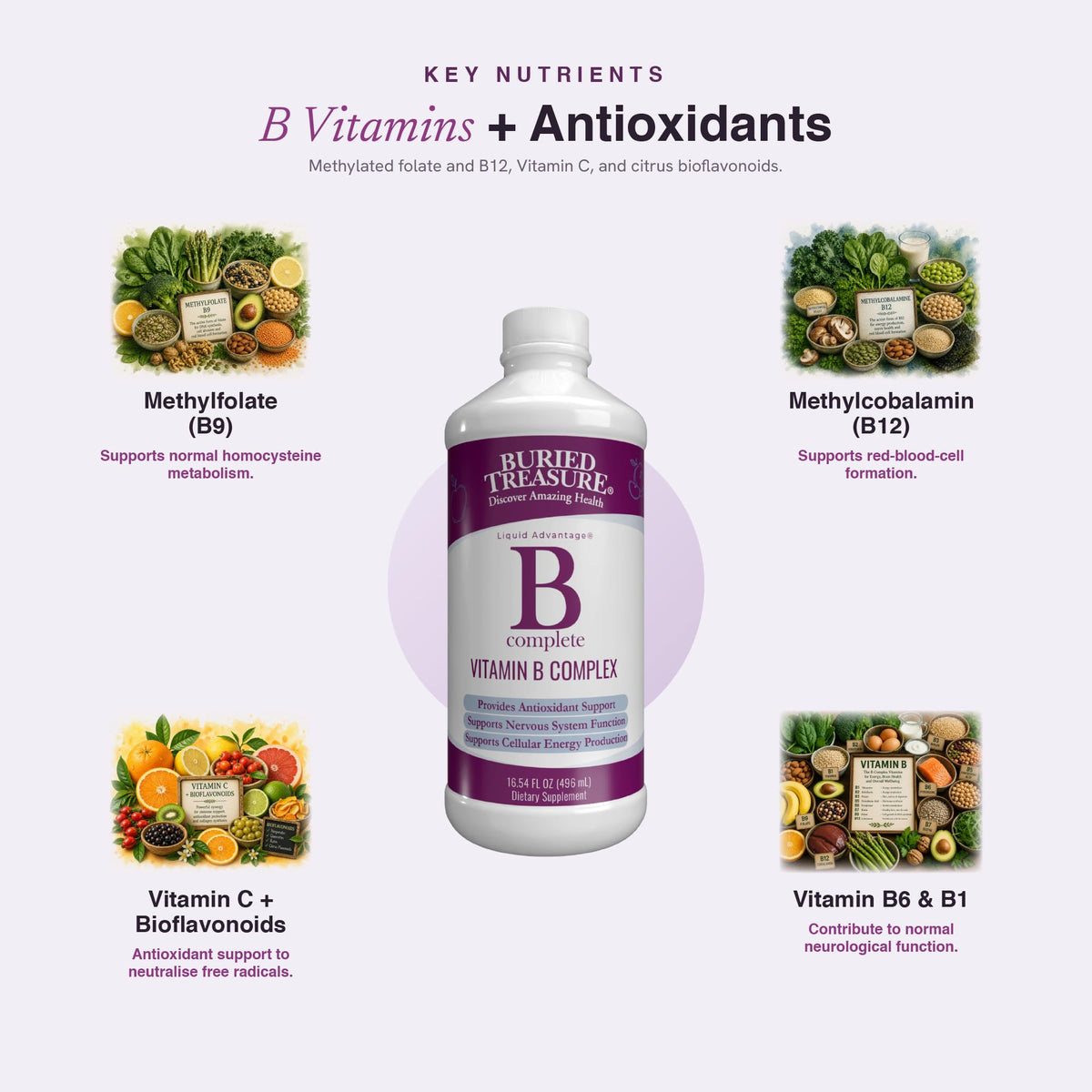 16 Fl oz Liquid Sugar-Free B Complex Vitamins K941