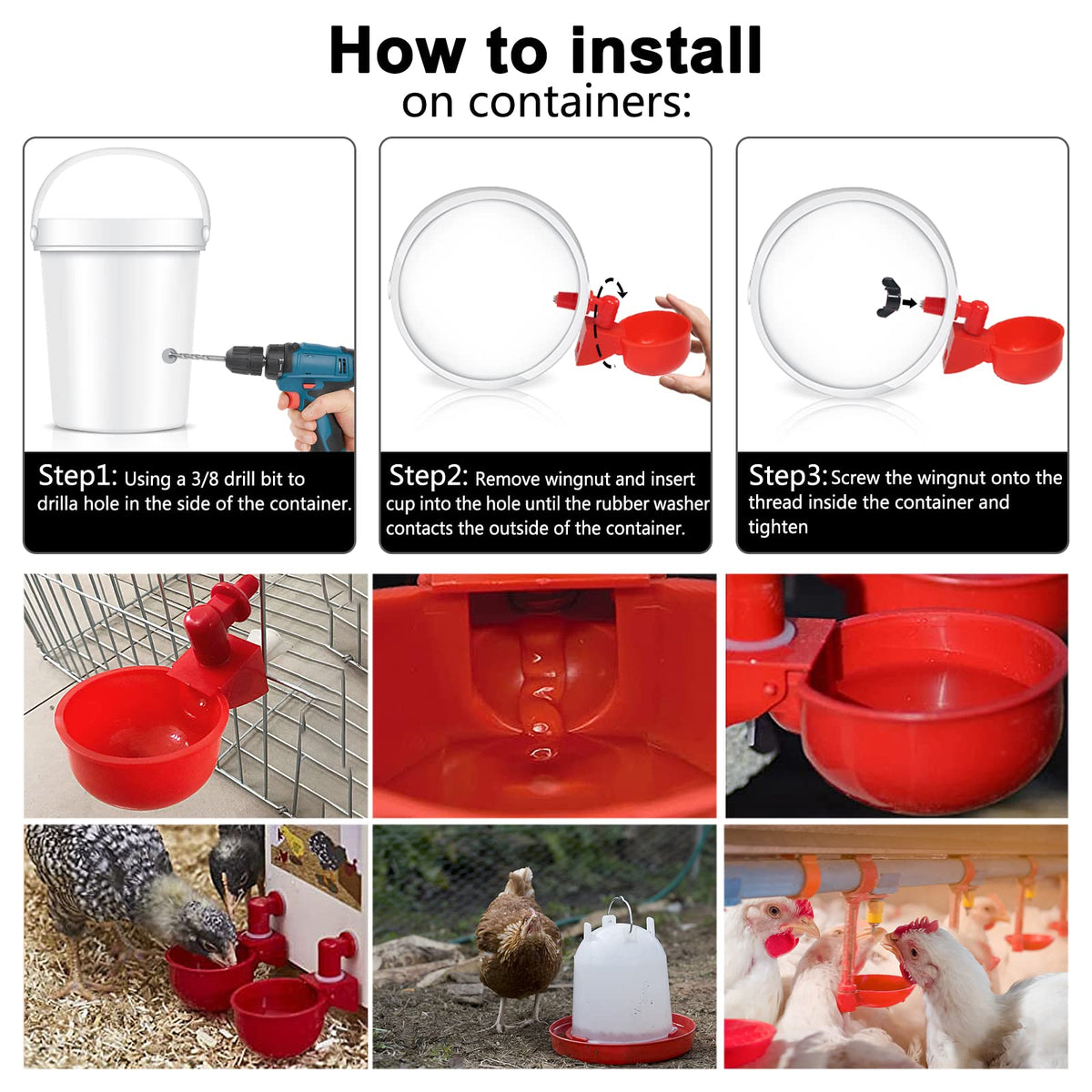 Automatic Poultry Waterer Drinking Bowl W408110