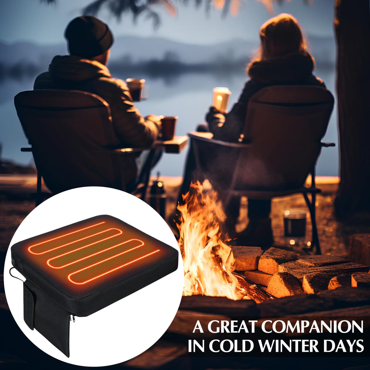 2 Pcs Portable Heated Seat Cushion E250