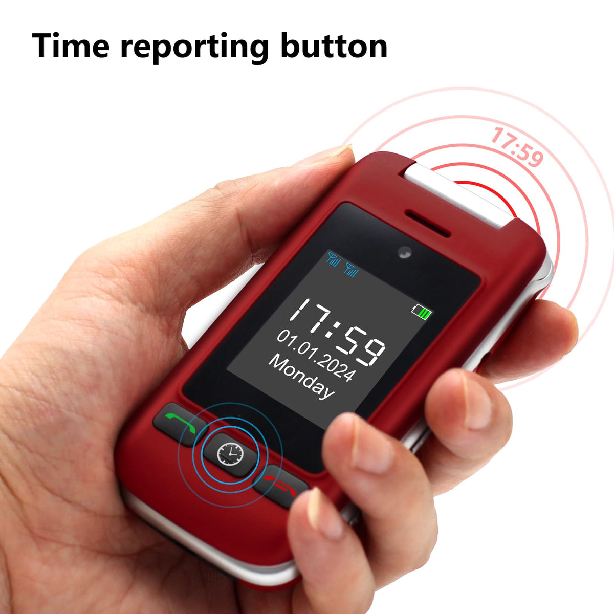 4G Unlocked Flip Phone with Big Buttons and SOS Button B97946