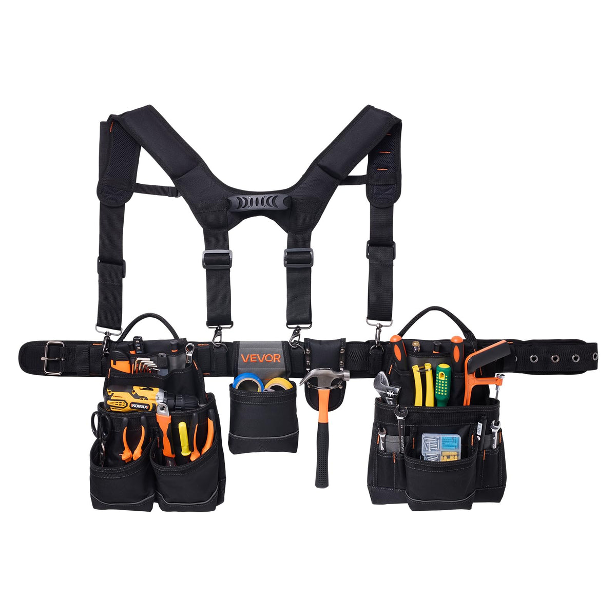 19 Pockets Adjustable Tool Belt with Suspenders K734078