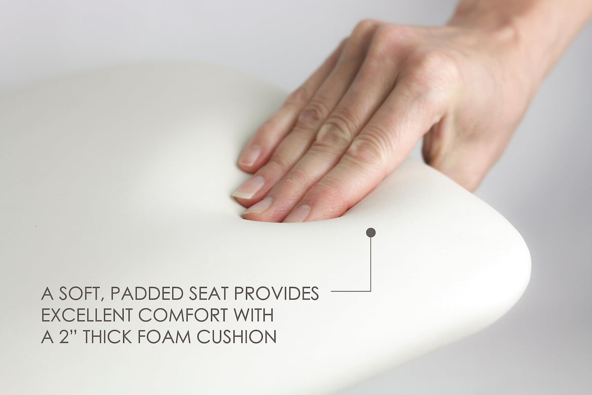 32" x 13.5" White Padded Folding Tub Seat P8372