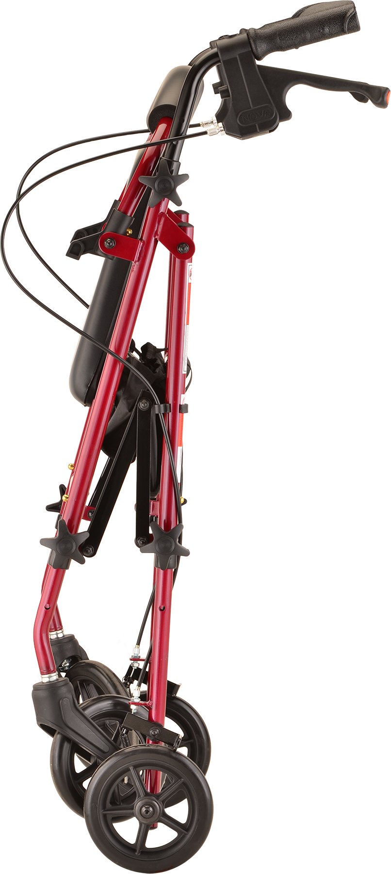 Red Steel Rollator Walker Q840813