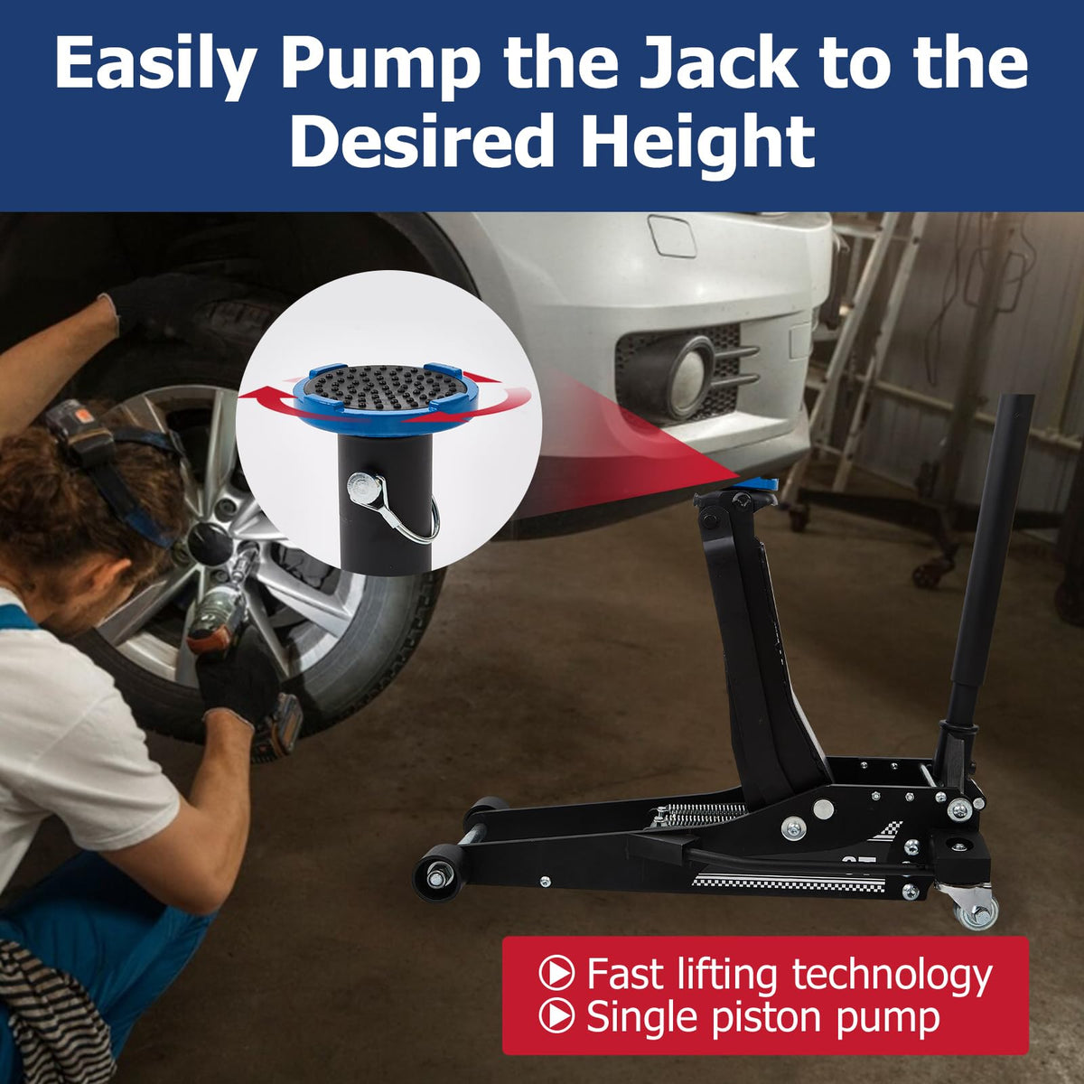 3 Ton Aluminum and Steel Floor Jack V79364