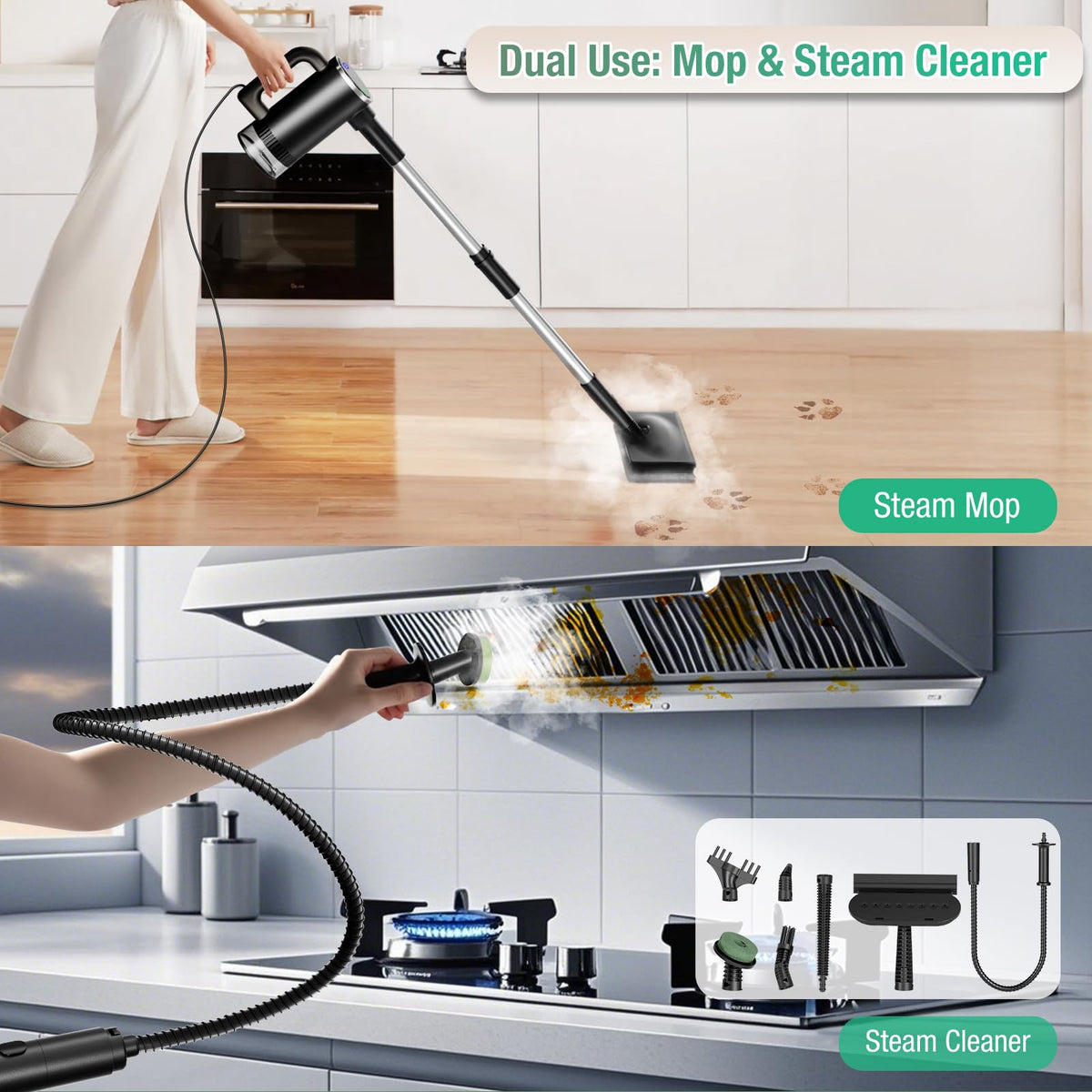 11-in-1 Detachable Handheld Steam Mop T350964