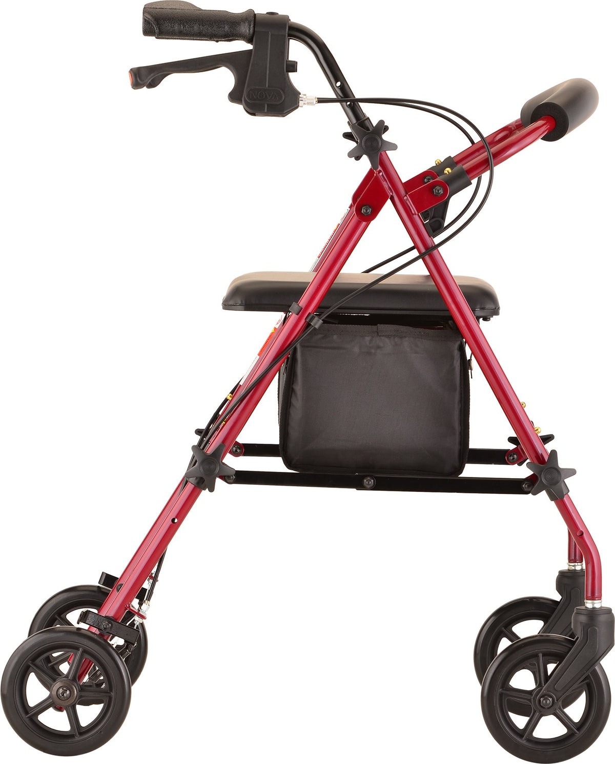 Red Steel Rollator Walker Q840813