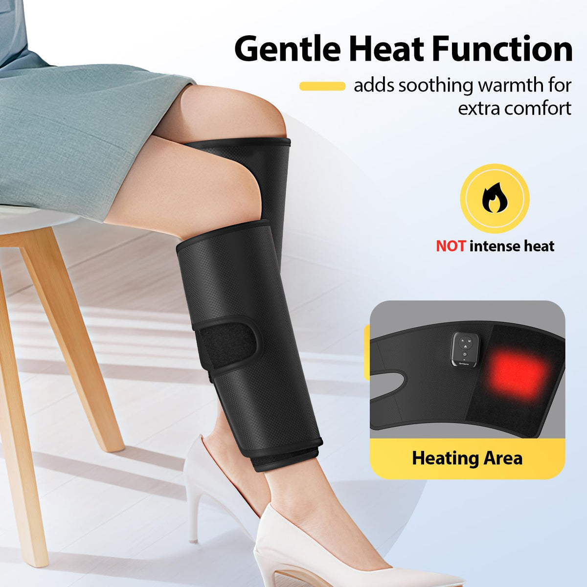 Cordless Air Compression Calf Massager with Heat Q8080