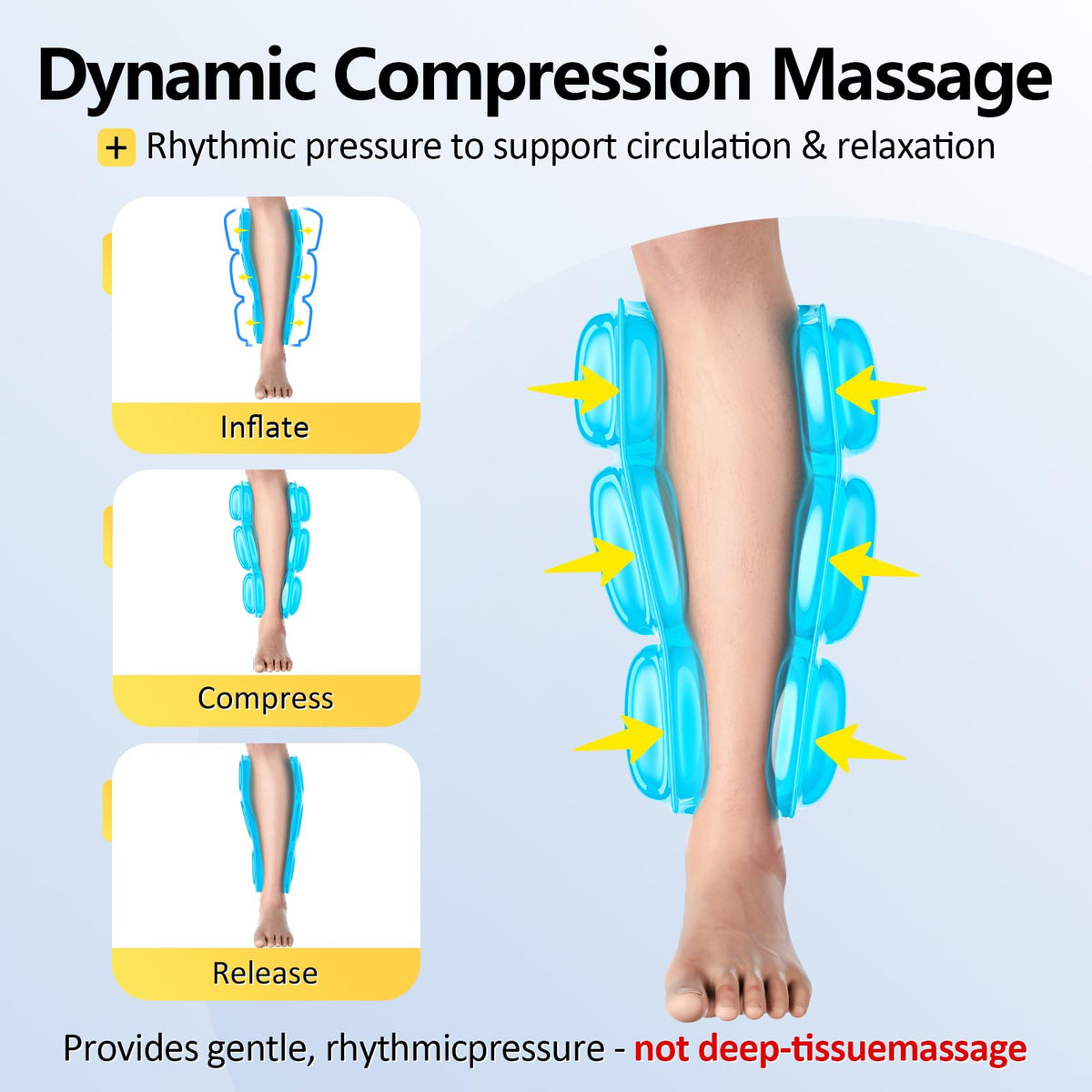 Cordless Air Compression Calf Massager with Heat Q8080