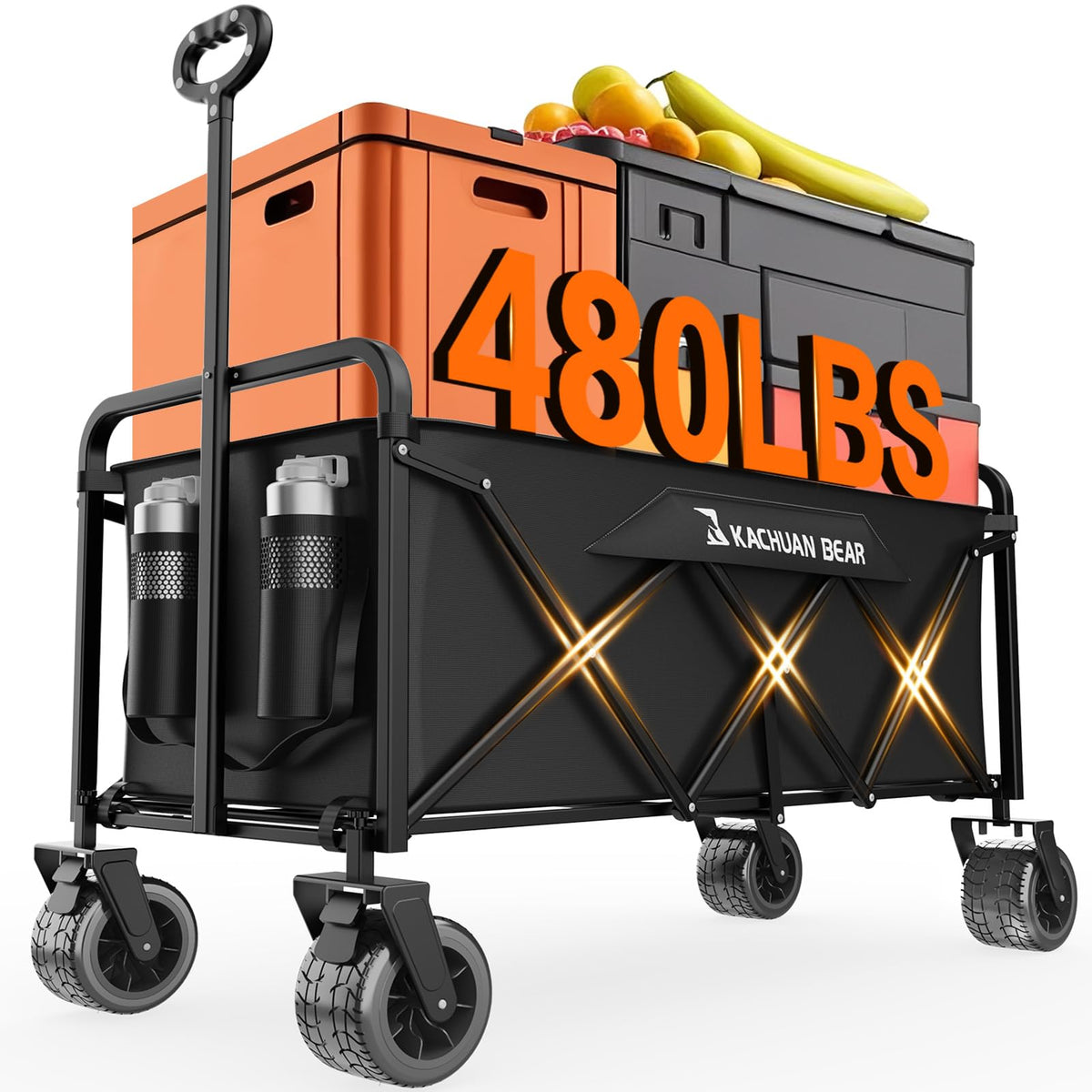 300L Foldable Collapsible Wagon Cart with All-Terrain Wheels S984