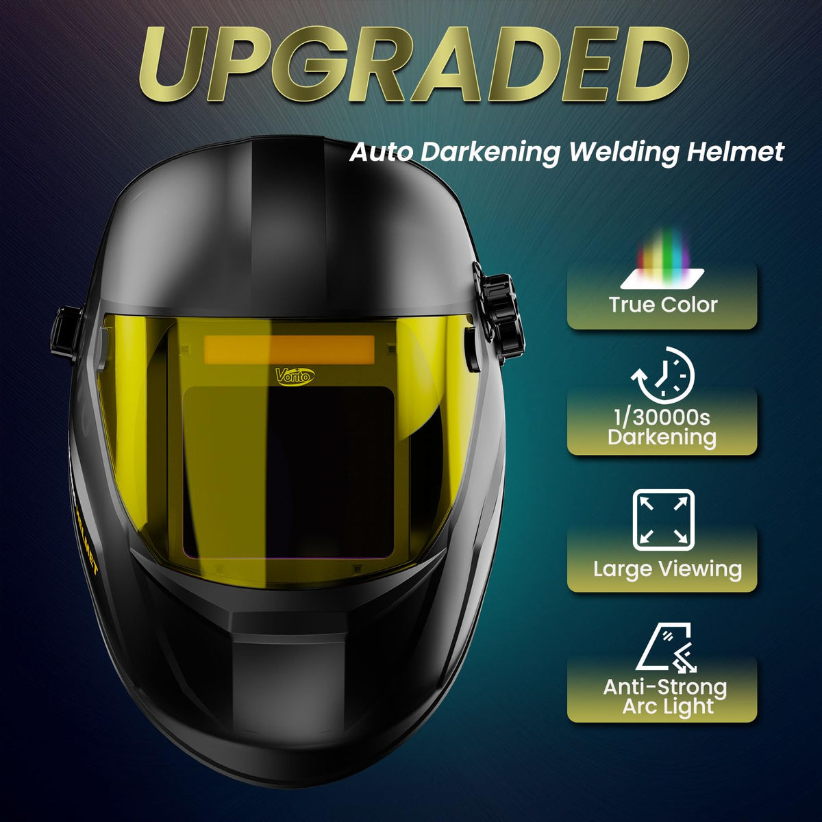 Auto Darkening Welding Helmet True Color Solar Powered T310542