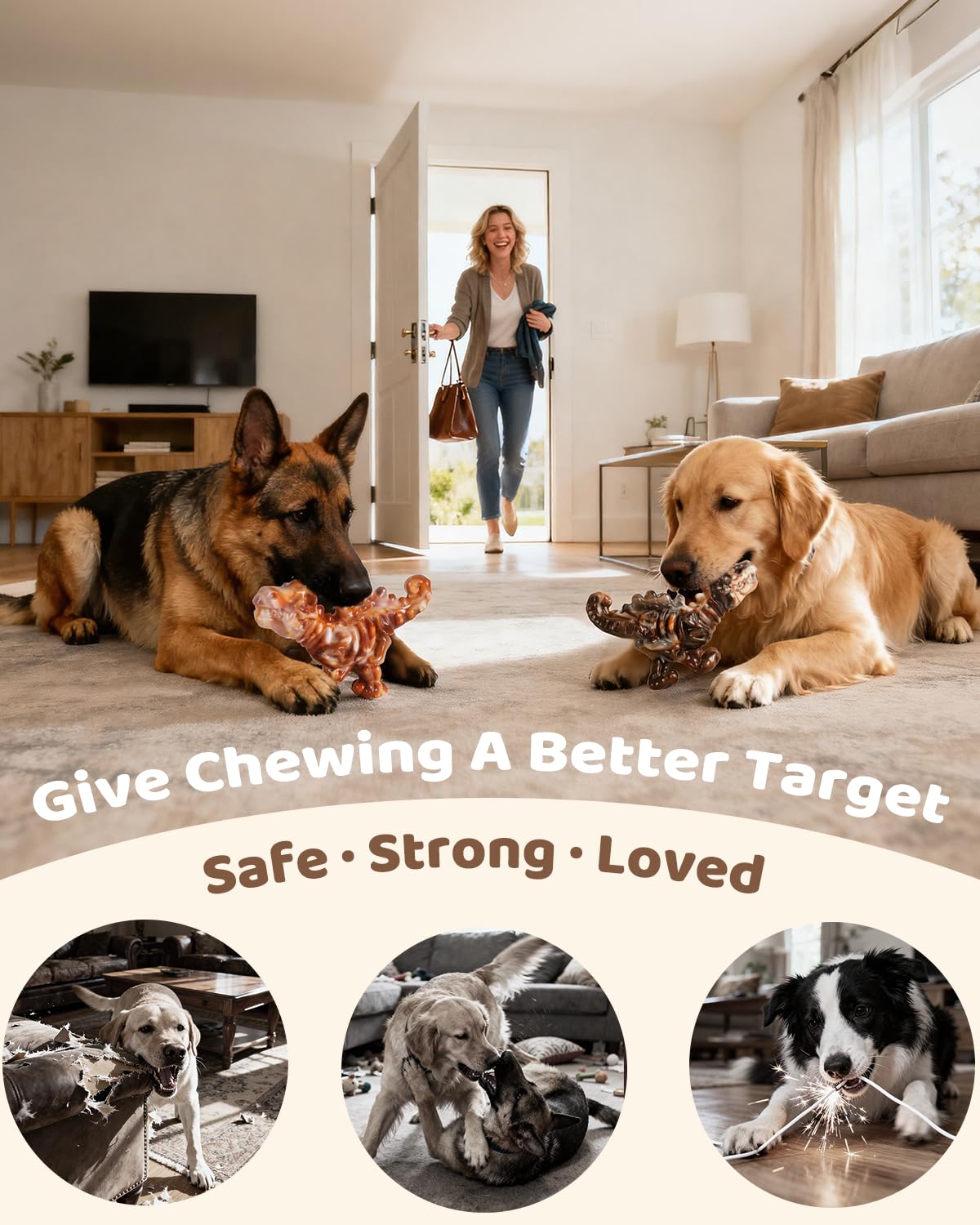 2-Pack Tough Dog Chew Toys M34328