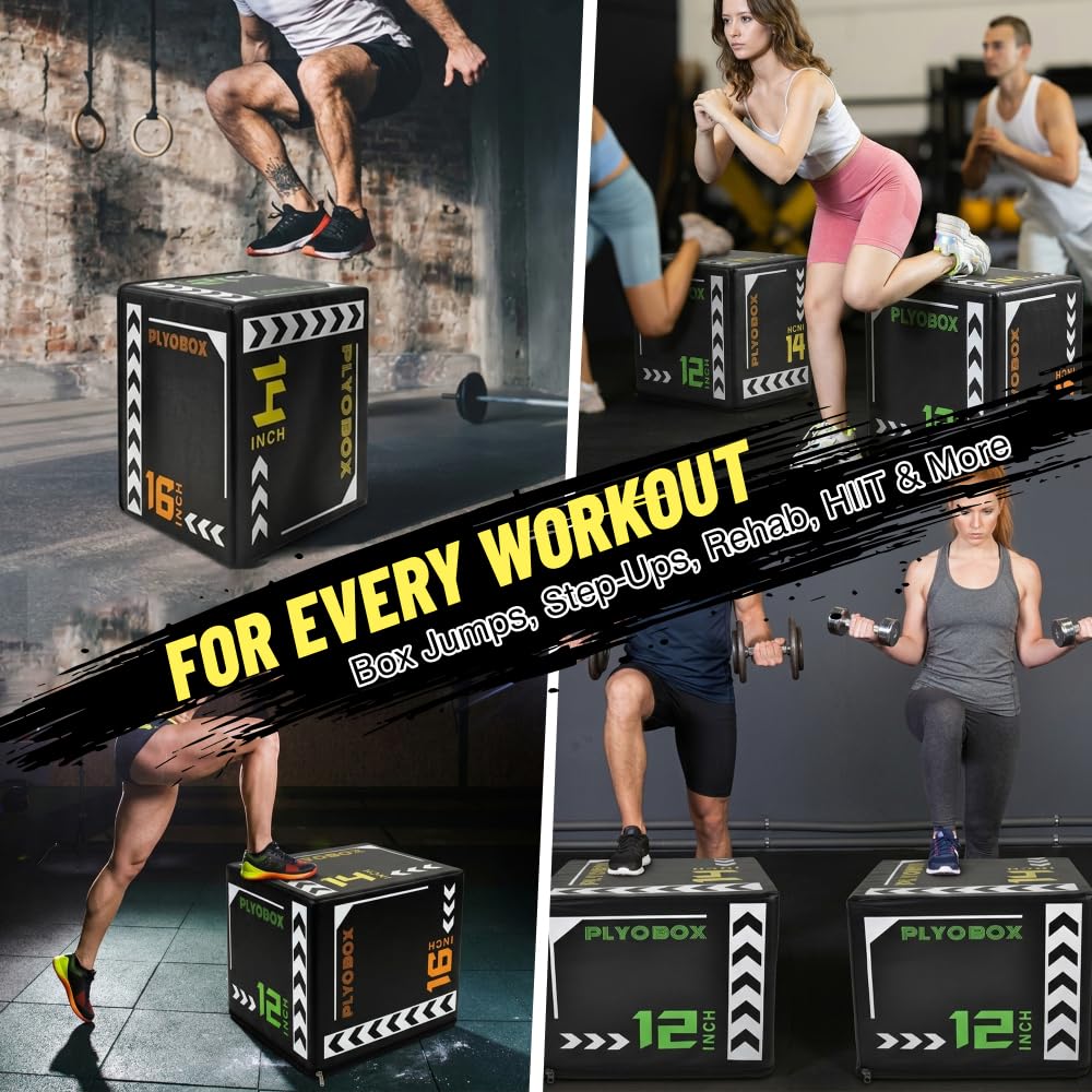 12/14/16 Inch 3-in-1 Plyometric Jump Box W872048