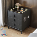 Gray Nightstand with Fingerprint Lock and Wireless Charging Y776916