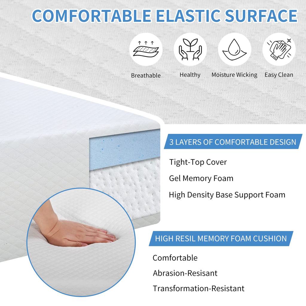 5 inch Gel Memory Foam Twin Mattress Q836093