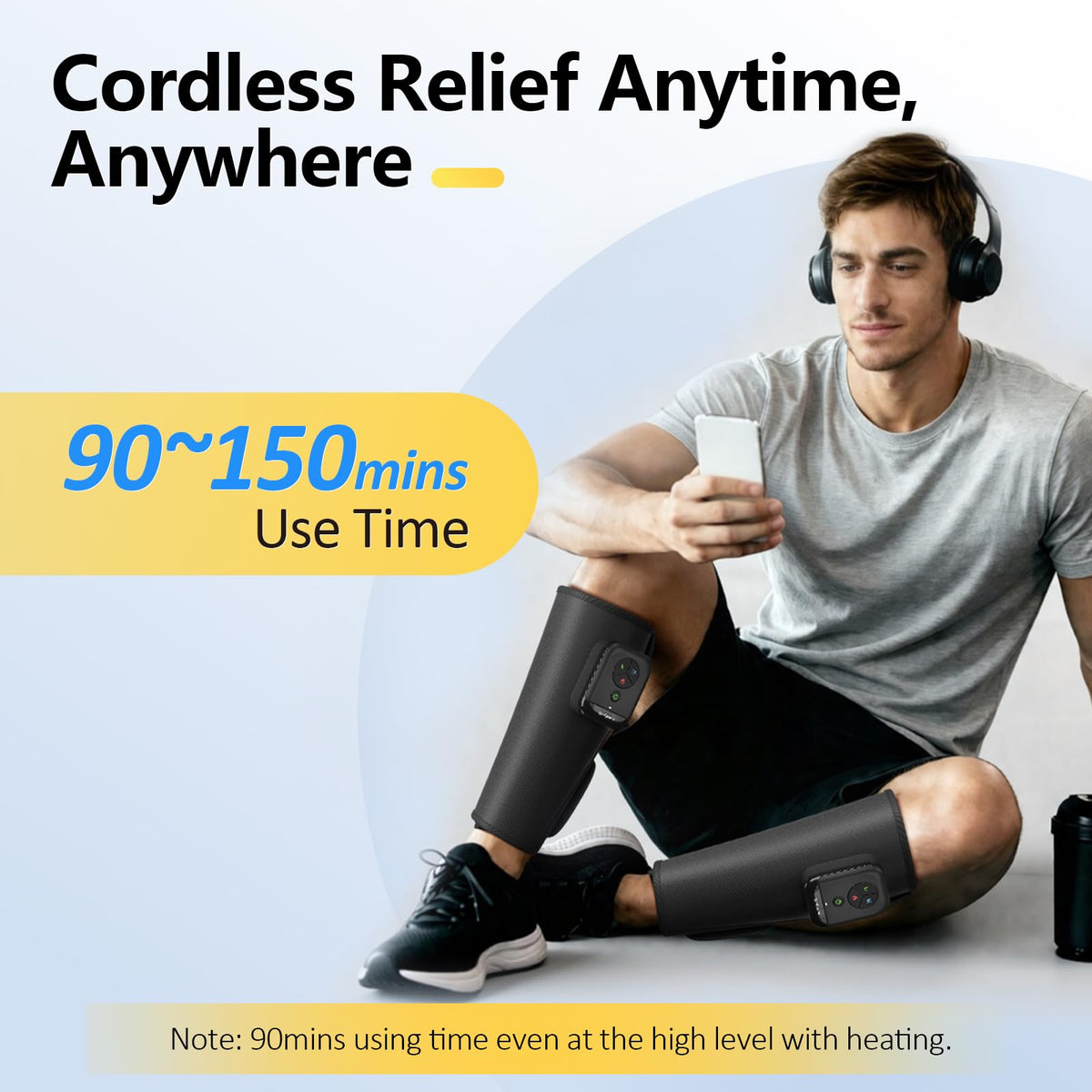 Cordless Air Compression Calf Massager with Heat Q8080
